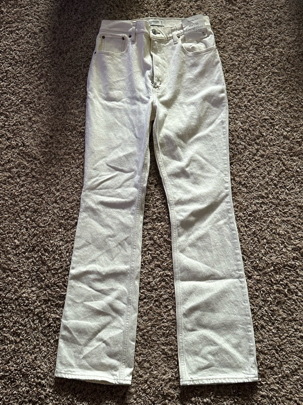 Abercrombie & Fitch Off-White High-Rise Jeans